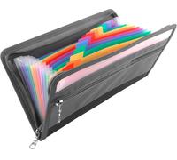 Chenquansarl-Trieur À Compartiments A5 Avec 13 Compartiments, Organisateur De Reçus, 28 X 15 Cm, Avec Poche Avant Et Étiquettes Colorées