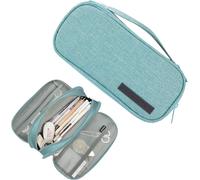 Chenquansarl-Trousse À Crayons Vintage En Toile 3 Compartiments - Xxl - Organ Ur Pour Adolescents, Garçons, Filles, Vert