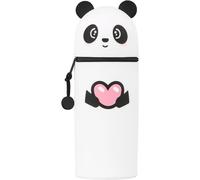 Chenquansarl-Trousse Scolaire 2-En-1 En Silicone Souple Kawaii¿Pochette Panda Adorable Avec Fermeture Éclair, Étui À Crayons Vertical Ou Porte-Stylo De Table Pour École/Bureau (Grande Capacité)