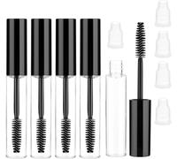 Chenquansarl-Tube De Mascara Vide Et À Cils,5 Pcs Récipient De Mascara Vide Feuilles De Mascaras Transparent 10ml Tube De Réutilisable Avec Cils Baguette (Noir)