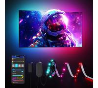 Chenquansarl-Tv Led Backlight, 2.4m Rgbic Backlight Pour Tv 40-50 Pouces, Bande Led Intelligente Avec Commande Bluetooth Et Wi-Fi, Fonctionne Avec Alexa Et Google Assistant, Synchronisation De La Mus