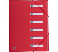 Chenquansarl-Urban Lot De 10 Classeurs Format A4 En Plastique Avec 12 Compartiments 5 Couleurs Opaques Opaque 6 Fächer Rouge