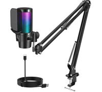 ChenQuanSarl-Usb Gaming Micro, Rgb Microphone À Condensateur, Micro Gaming Avec Bras, Micro Streaming Pour Mac Ps4 Ps5, Pour Le Streaming Les Jeux Les Podcasts