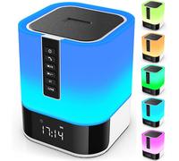 ChenQuanSarl-Veilleuse Bluetooth 5 En 1, Contrôle Tactile, Lampe De Chevet À Intensité Variable, Réveil Pour Chambre À Coucher, Meilleure Idée De Cadeau D'Anniversaire Pour Adolescents/Garçons De 10,