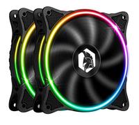 ChenQuanSarl--Ventilateur De Boîtier Pc Gamer 2X120Mm -Flux DAir Élevé -Rgb Adressable Led Pwm 3 Pins 5 Volts Dual Loop-Silencieux-Refroidissement 12Cm - Noir