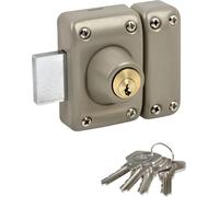 ChenQuanSarl-Verrou De Porte Double Cylindre - Ouverture À Clé Intérieur Extérieur - Cylindre Diamètre 23 Mm, Longueur 45 Mm, 5 Goupilles - Yv25De-40 - Protection Anti Arrachement - 4 Clés, Beige