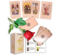 Chenquansarl-Version Angla Jeu De Cartes De Tarot Avec Guide, 78 Cartes, Motif Feuille D'or Rose, Pvc Imperméable, Idéal Comme Cadeau Pour Les Amoureux