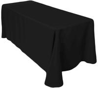 Chenquansarl-Wedding Decor Couverture De Nappe De Table Rectangulaire En Coto Olyester Pour Mariage, Repas Et Fête Danniversaire 177,8 X 320 Cm Par Fourniture De Mariage, Tissu, Unité, Noir