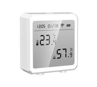 ChenQuanSarl-Wifi Tuya Capteur De Température Sans Fil, Thermomètre Et Hygromètre Numérique Intérieur, Affichage De La Date Et De L'Heure,Compatible Avec Alexa Google Home,Stockage De Données Et Fonc