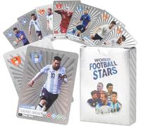 Chenquansarl-World Cup - Lot De 55 Cartes Star De Football Uefa Champions League - Cartes De Football - Cartes À Collectionner - Pour Enfants Et Adolescents - Argent