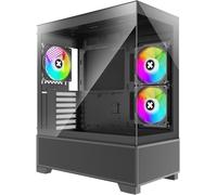 ChenQuanSarl-X218.Argb Xilent Beam Boîtier Pc Gaming, 3X Ventilateurs Argb Pwm, Atx Midi Tower Case, Look Verre D'Aquarium, Airflow Élevé, Gestion Optimisée Des Câbles, Pwm/Argb Control Board, Noir