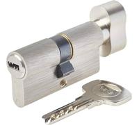 ChenQuanSarl-Yc1000+ Cylindre De Serrure À Bouton 30X30 Mm Pour Porte Extérieure/Entrée, 6 Goupilles, 4 Clés, Nickelé