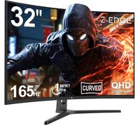 ChenQuanSarl-Z-Edge Écran Pc Gamer Incurvé 32'' 2K Qhd(2560X1440), 1Ms, 165Hz, Moniteur Gaming 16 9, Amd Freesync, Inclinaison Réglable, 1500R Va, 2×Dp1.4 & 2×Hdmi2.0, 3000 1, Rgb, Vesa 75*75Mm(Câble