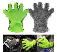 CHENRI 2PCS Double-Sided Five-Finger Car Wash Gloves, Gants de Lavage Double Face à Cinq Doigts, Gant de Lavage pour Voiture sans Rayures, Serviettes en Microfibres pour Voitures (Mince)
