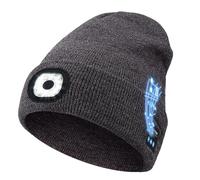CHENRI Bonnet Bluetooth avec lumière LED et Haut-parleurs Amovibles, LED Bonnet Bluetooth, LED Bonnet Tricotés avec lumière LED et Haut-Parleur, Bonnet Chaud Rechargeable pour Hommes Femmes (Gris)