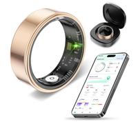 CHENRI Colmi R02 Smart Ring, 2025 New Colmi Smart Ring R02, Fitness Tracker avec fréquence Cardiaque, Suivi du Sommeil, comptage des Pas, Bagues intelligentes étanches pour Femmes et Hommes (Or)