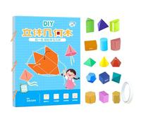 CHENRI Livre éducatif pour Apprendre la géométrie en 3D avec Ficelle à Tirer, Jouet Pliable en Forme géométrique, Jouets éducatifs interactifs Cadeaux pour garçons et Filles (C)