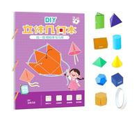 CHENRI Livre éducatif pour Apprendre la géométrie en 3D avec Ficelle à Tirer, Jouet Pliable en Forme géométrique, Jouets éducatifs interactifs Cadeaux pour garçons et Filles (A)