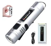 CHENRI Mini lampe torche multifonctionnelle en alliage d'aluminium, Lampe torche magnétique rechargeable avec clip et 6 modes, Lampes torches EDC étanches pour extérieur, camping (Argent)