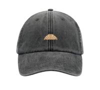 CHENSHI Casquettes de Baseball 1pc Croissant Impression Retro pour Hommes, Outdoor Loisirs Lavé Réglable Papa Chapeau Faded Sports Sun Tralve Daily Wear-Black