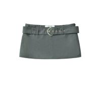 CHENSHI Jupe Longue Femme Mini Jupes Vêtements Vintage Crayon Y2k Mignonnes Mode Coréenne Micro avec Short Ceinture Gris-Gris Foncé-m