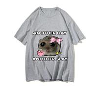 CHENSHI T-Shirt Homme Mode Triste Hamster Un Autre Jour Tuer Drôle Décontracté Coton Kawaii Hommes Impression Graphique Hauts Unisexe À Manches Courtes T-shirt-7-l