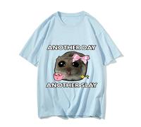 CHENSHI T-Shirt Homme Mode Triste Hamster Un Autre Jour Tuer Drôle Décontracté Coton Kawaii Hommes Impression Graphique Hauts Unisexe À Manches Courtes T-shirt-6-l