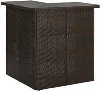 Chenshu table de bar d'angle, table de bistrot, table haute, table de réception, table de bistrot, table d'appoint, table console, table de bar, marron 100 x 50 x 105 cm, poly rotin