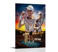 CHENSUL Impression sur toile Jannik Sinner Tennis Champion - Décoration murale pour chambre à coucher - 20 x 30 cm