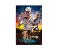 CHENSUL Jannik Sinner Tennis Champion Poster d'œuvres d'art sur toile à suspendre Idée de décoration d'intérieur 50 x 75 cm