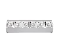 Chensyo 6 BoîTes De Rangement Gn Distributeur De Condiments Avec Couvercle RéCipient Gn Inclinable En Inox Passe Au Lave-Vaisselle Adapté Aux Restaurants Hot Pot Et Fruiteries