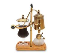 Chensyo Cafetière siphon avec lampe à alcool, siphon, tasse en verre, verre doseur, siphon, machine à café, 400 ml, vintage, convient pour la maison, les cafés, les magasins de boissons (doré)