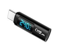 Chenxi Studio Adaptateur d'extension de type C mâle vers femelle - Adaptateur de poche - Testeur de puissance de type C - Affichage LED 240 W - Pour téléphone 15/16 mâle vers femelle