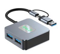 Chenxi Studio Adaptateur USB C en aluminium 10 Gbps 4 ports USB 3.2 Adaptateur C + USB vers 3.2 Câble d'extension C pour ordinateur portable Multiport