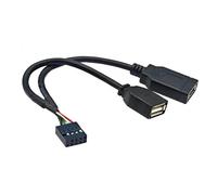 Chenxi Studio Câble adaptateur en PVC 9 broches vers USB + type E avec port de type C à l'avant pour USB 2.0 - Nombreuses utilisations - Câble répartiteur USB