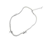 Chenxi Studio Collier avec pendentif en fausses perles avec fermoir inspiré du ruban, bijou de jour comme de nuit, design nœud tendance, taille unique, Comme décrit, Comme décrit.