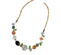 Chenxi Studio Collier ras du cou sophistiqué en perles florales légères 13 g Chaîne réglable Styles naturels Bijoux Collier en résine florale pour femme