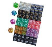 Chenxi Studio Dés en acrylique résistant aux chocs - Accessoire de jeu avec des symboles uniques - Convient pour les réunions de famille et les fêtes - Dés de jeu à angle droit