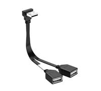 Chenxi Studio Double câble répartiteur USB 1 mâle vers 2 femelles cordon d'extension d'alimentation 90 degrés 480 Mbps transfert pour ordinateur et voiture