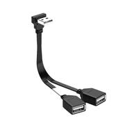 Chenxi Studio Double câble répartiteur USB 1 mâle vers 2 femelles cordon d'extension d'alimentation 90 degrés 480 Mbps transfert pour ordinateur et voiture