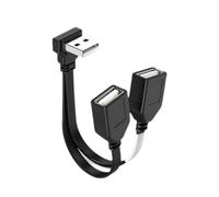Chenxi Studio Double câble répartiteur USB 1 mâle vers 2 femelles cordon d'extension d'alimentation 90 degrés 480 Mbps transfert pour ordinateur et voiture