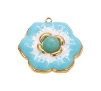 Chenxi Studio Élégant pendentif floral en acier inoxydable en forme de fleur pour la fabrication de cadeaux, taille unique, Comme décrit, Comme décrit.