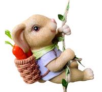 Chenxi Studio Figurine de lièvre grimpant imperméable à suspendre - Décoration de jardin en résine fabriquée à la main - Pour intérieur et extérieur - Ornements d'animaux en résine résistant aux