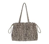 Chenxi Studio Grand sac à bandoulière pour femme avec cordon de serrage plissé et boutons-pression, abricot, One Size