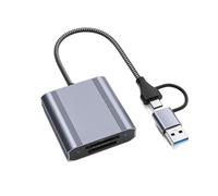 Chenxi Studio Lecteur de carte standard USB à trois fractions avec vitesse de 10 Gbit/s en aluminium transportable pour ordinateurs portables, tablettes, appareils mobiles, lecteur de carte mémoire