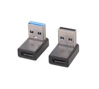 Chenxi Studio Lot de 2 connecteurs USB vers type C en aluminium à angle droit pour transfert de données pour lecteur de cartes, chargement de téléphones et