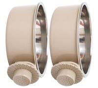 Chenxi Studio Lot de 2 gamelles à suspendre avec compartiment pour animal domestique - En acier inoxydable - Base antidérapante pour cage - 2 pièces