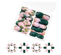 Chenxi Studio Ongles à presser pour manucure rapide et festive, motifs français, nail art, flocon de neige blanc pailleté