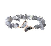 Chenxi Studio Perle de cristal irrégulière avec accent papillon réglable pour la Saint-Valentin et les anniversaires de mariage Perle en pierre réglable pour femme, taille unique, Comme décrit