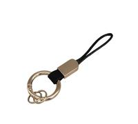 Chenxi Studio Porte-clés en cuir synthétique avec dragonne réglable pour l'organisation des clés de voiture, Noir , Gold-color
